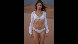 [4K] AI ART European Lookbook Model Video - Desert Divinity: Elegance in the Sands