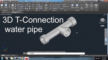 How to create 3D T connection water pipe easily in Autocad