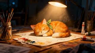 Calming Music & Soft Cat Purring for Rest, Studying and Focus