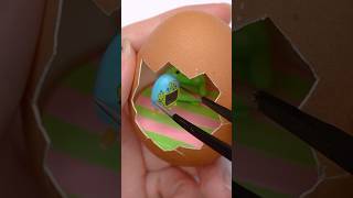 DIY Tamagotchi room inside an real egg - polymer clay #shorts
