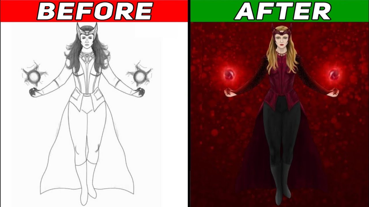 Drawing - Scarlet Witch, Wanda Maximoff || Elizabeth Olsen