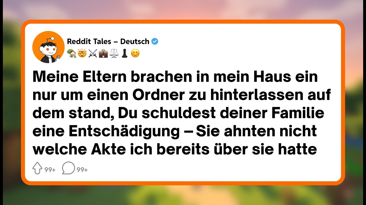 "Du schuldest deiner Familie eine Entschädigung." – Das stand auf einem Ordner, den meine Eltern auf meine Küchentheke legten, nachdem sie in mein Haus eingebrochen waren. Kein Klopfen. Kein...