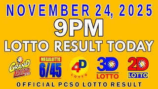 9pm Lotto Result Today PCSO November 24 2025