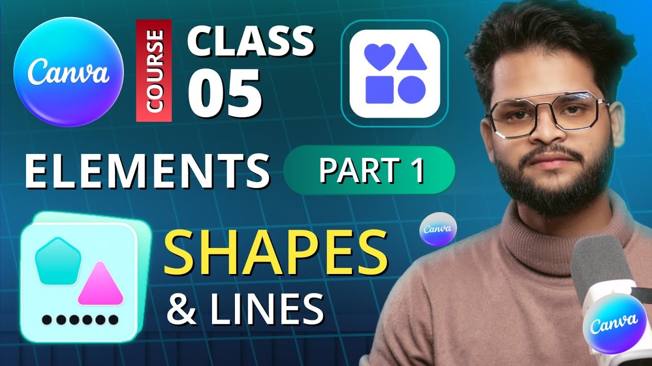 Class 05: How to use Shapes in Canva | Explain Lines in Canva | Canva ...