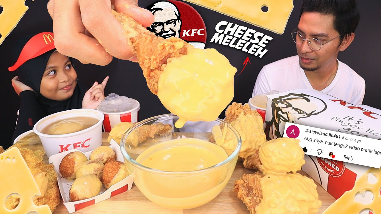 PRANK KFC CELOP CHEESE LELEH MELIMPAH "apa reaksi PIPI Z0L4??
