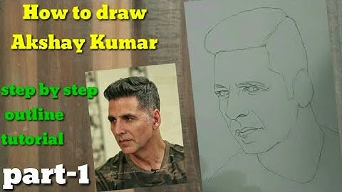 How to draw Akshay Kumar step by step / full sketch outline tutorial for beginners //from Nayan art