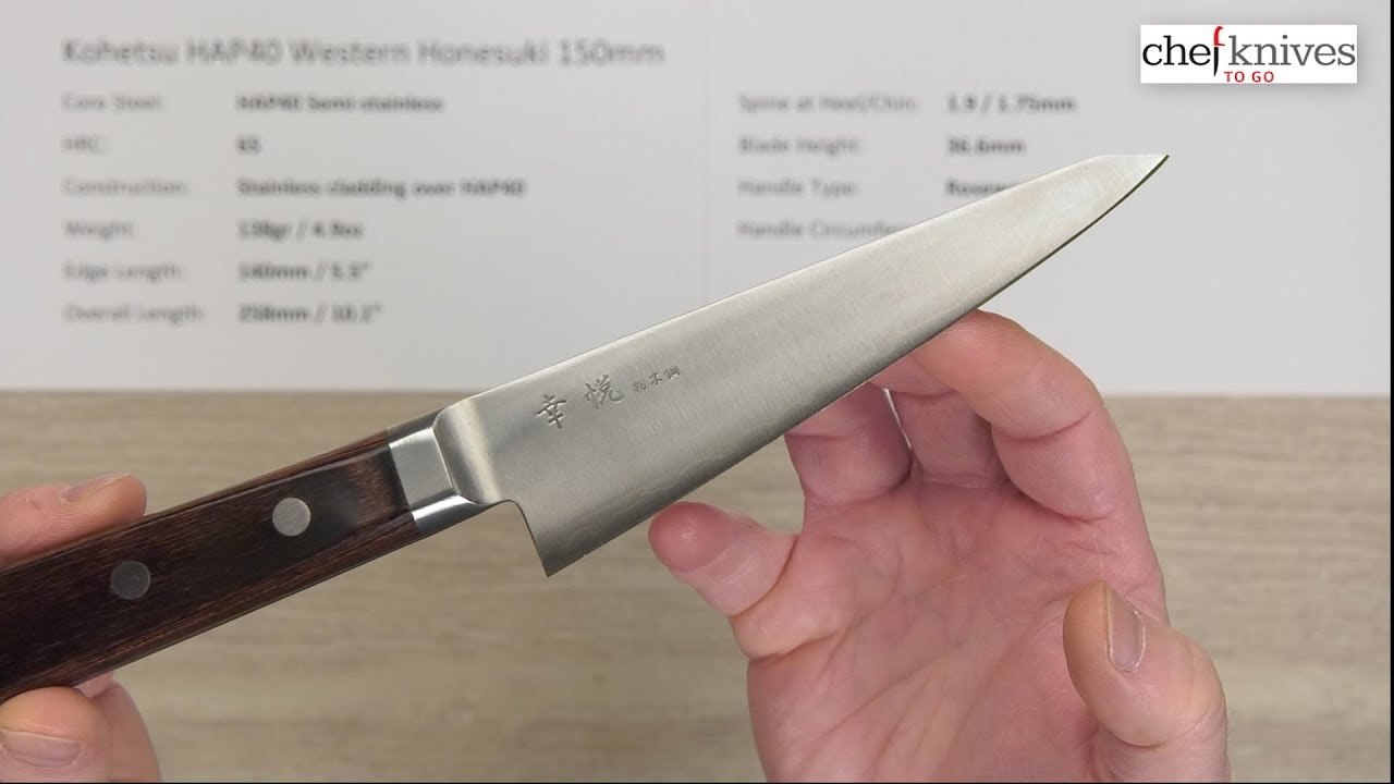 Hyper Knife HK Cream 1000mL 業務専用 Kohetsu HAP40 Western Honesuki 150mm|Voodoo Steel