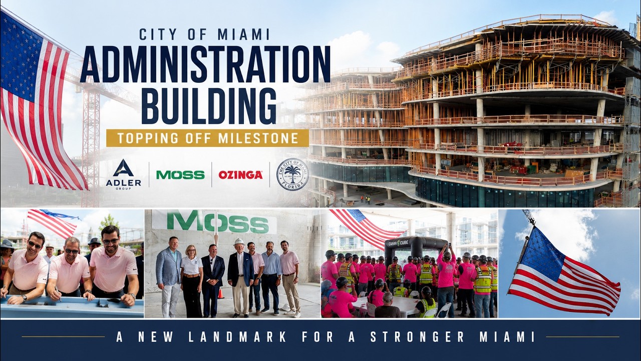 City of Miami Administration Building topping out ceremony video by Drone Permission, Miami