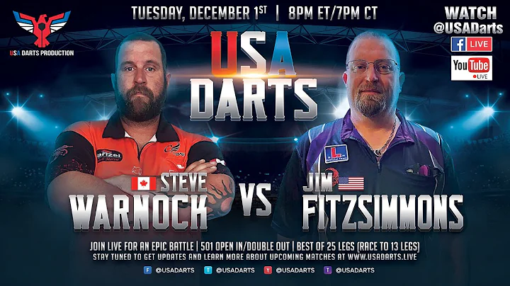 Steve Warnock vs. Jim Fitzsimmons | USA Darts Live Stream | Full Match