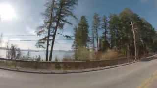 Driving in Montana. Flathead Lake. "Getting Down the Road".