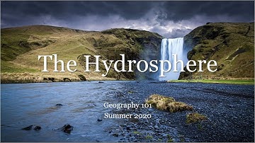 The Hydrosphere Part 1