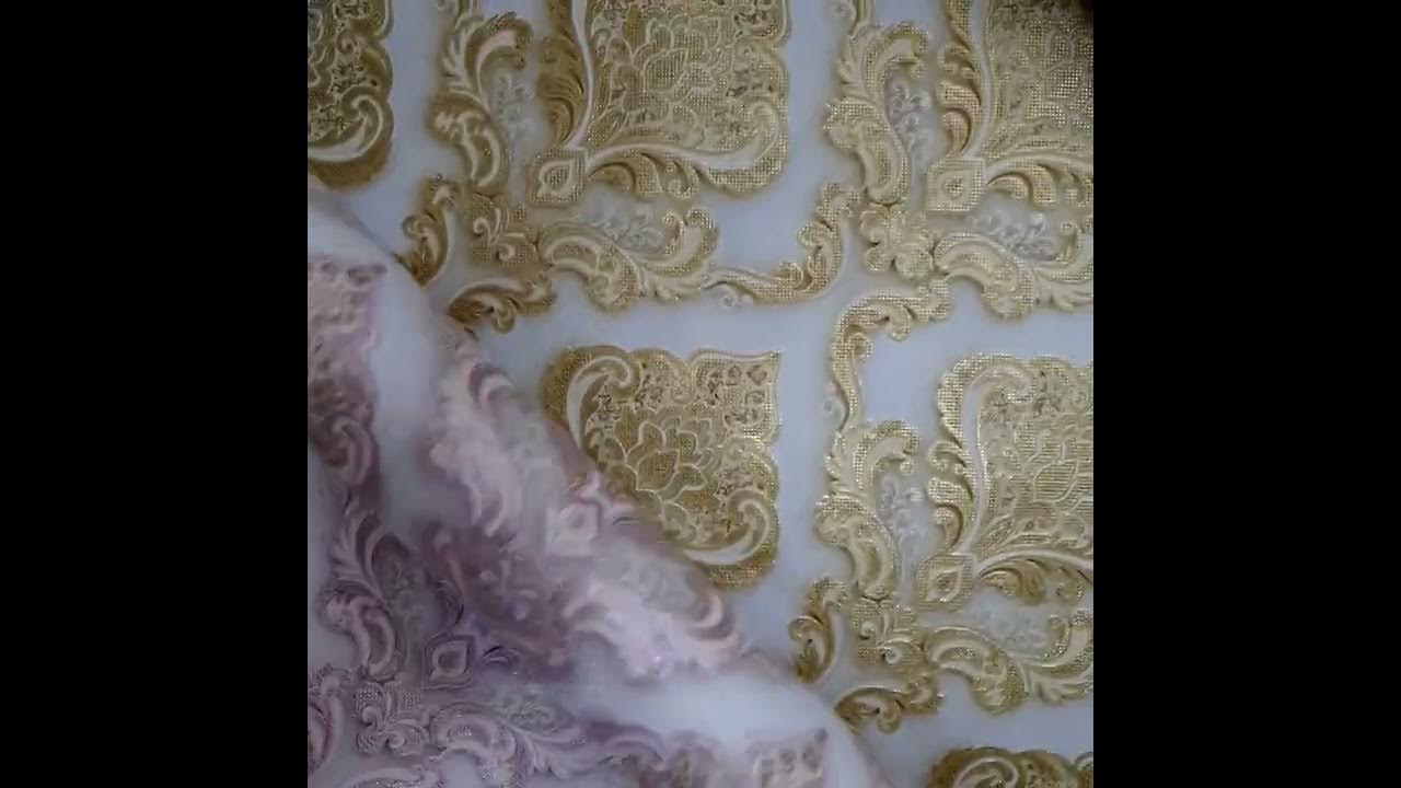 Duplex damask gold, silver and rose gold european wallpaper 7155 YouTube