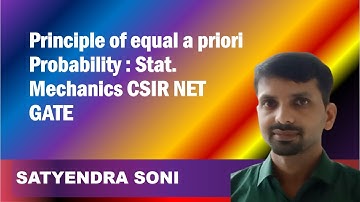 Principle of equal a priori Probability : Stat. Mechanics CSIR NET GATE