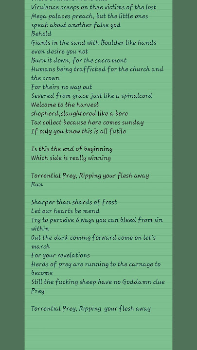 Torrential Prey Lyrics