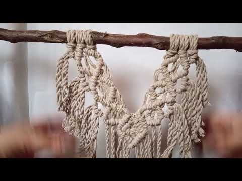 macrame wall hanging tutorial for beginners part 2 / მაკრამე, კედლის დეკორაცია ნაწილი 2