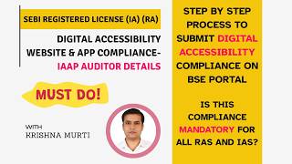 A step by step process for Digital Accessibility Submission on BSE Portal II IAAP Audit for Website screenshot 1