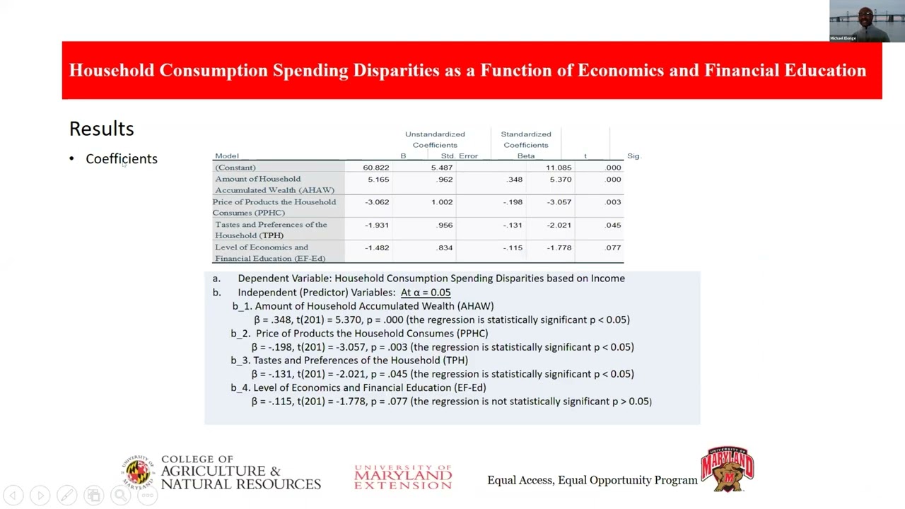 HOUSEHOLD CONSUMPTION SPENDING DISPARITIES AS A FUNCTION OF ECONOMICS EDUCATION