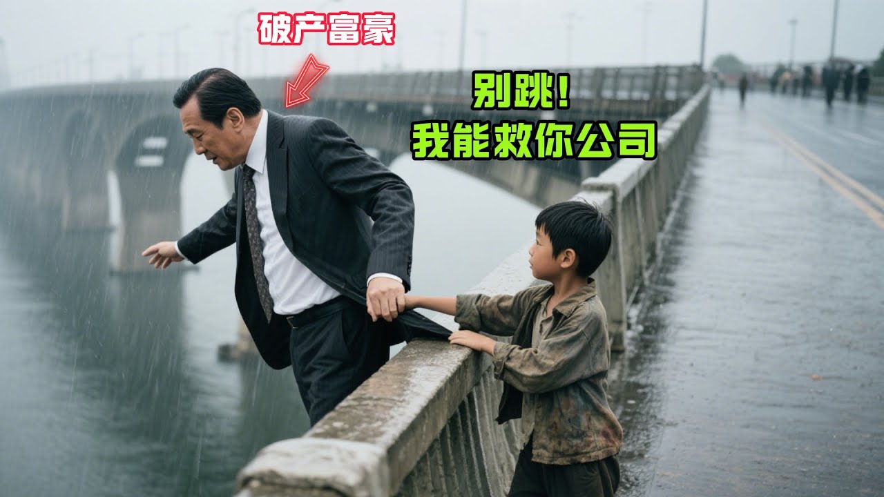 “別跳！我能救你公司！”10歲小乞丐拉住破産富豪衣角，富豪接下來的舉動讓人震驚…#故事分享#感人故事#故事频道
