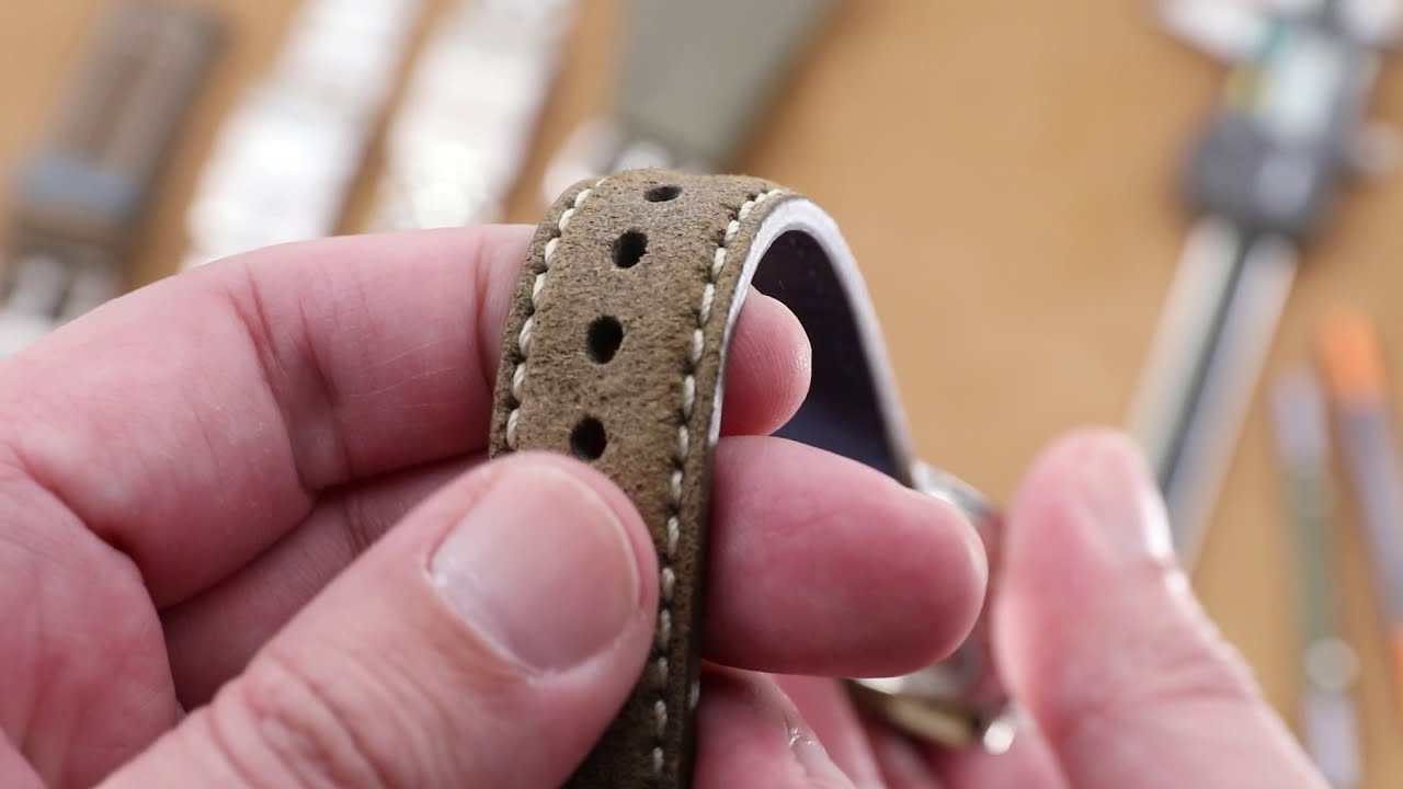 MiLTAT 20mm Olive Distressed Leather Watch Strap for Seiko SZSB006