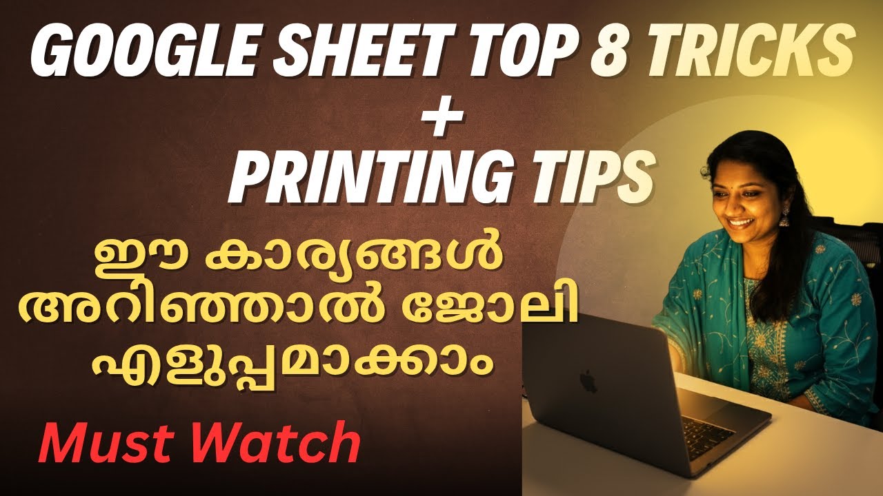 8 Powerful Google Sheet Tricks | Google Sheet Printing Tricks | Malayalam Tutorial
