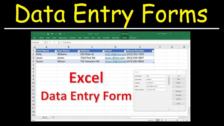 How To Create a Data Entry Form In Microsoft Excel