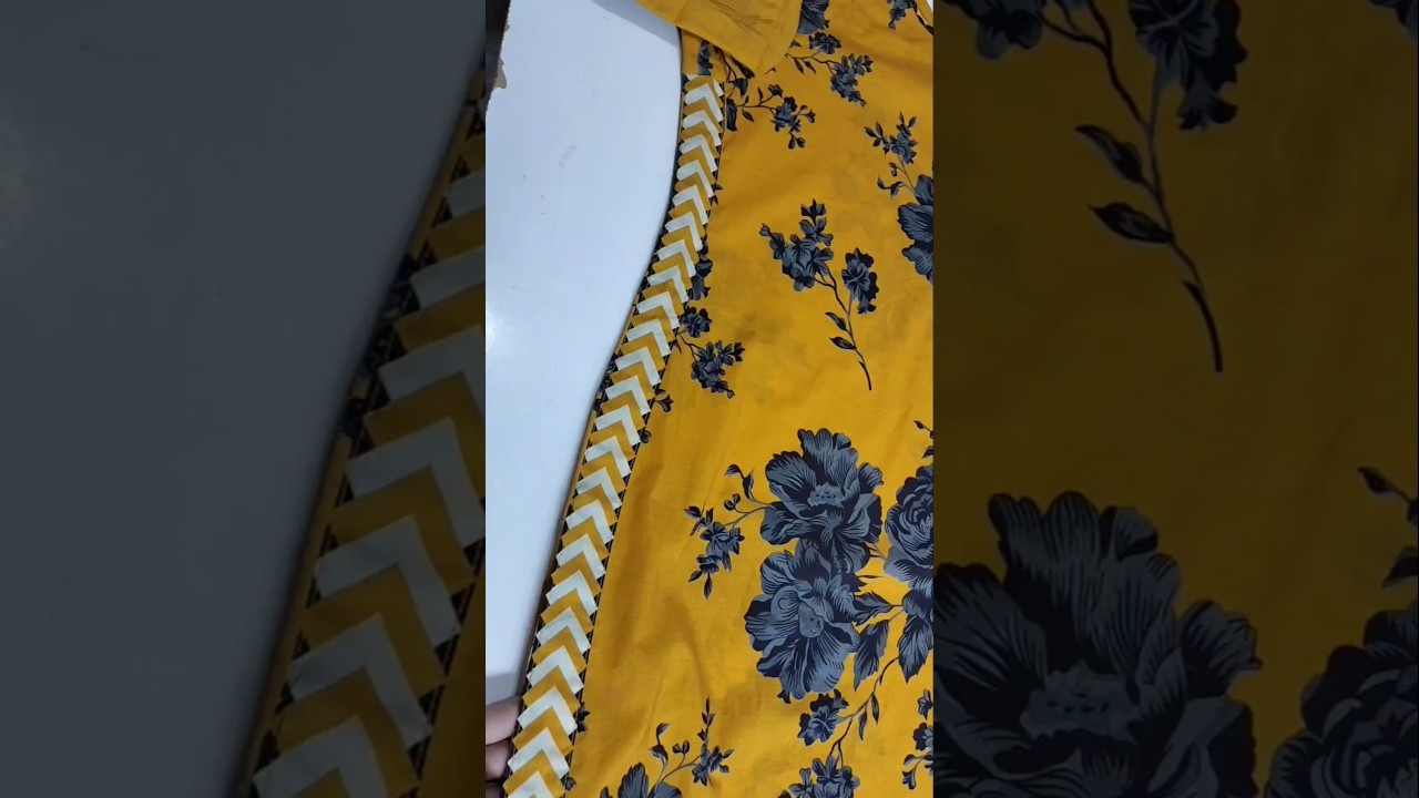 Instagram Viral Kurti Side Slits Design With Border Patti #shorts #fashion #viral