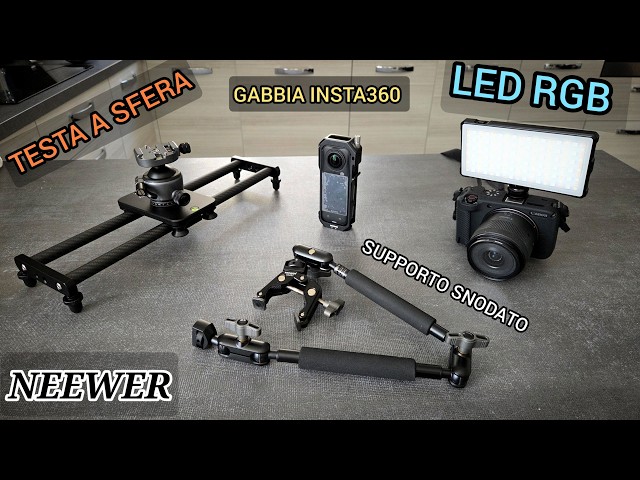 NEEWER Supporto da Collo Compatibile con GoPro DJI Insta 360 Action Cam, Neck Holder a Sgancio Rapido con Cuscino d'Aria e Cinghia Toracica Regolabile, Kit Accessori per Riprese Video Vlog POV, GP49
