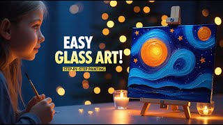 Magical Night Gl Art Painting Easy Step-By-Step Tutorial For Beginners Holoart Studio