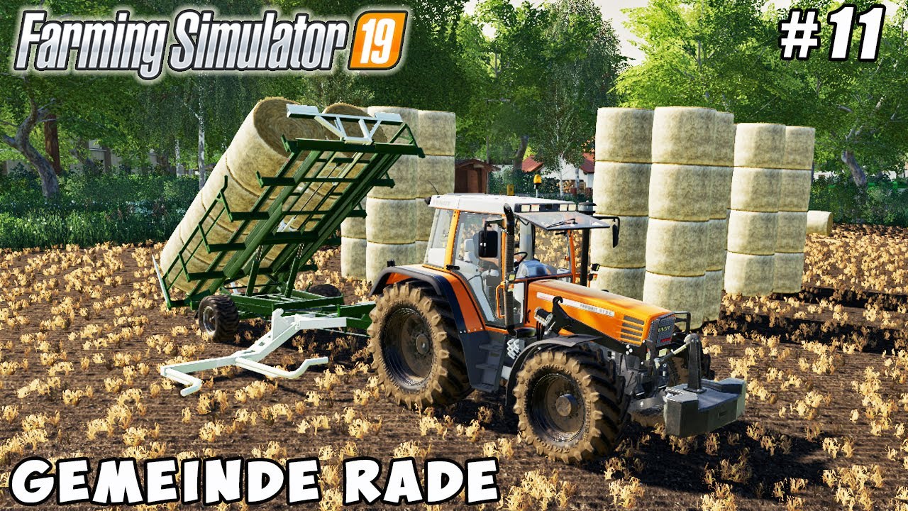 Salling straw bales, plowing, liming Gemeinde Rade Farming