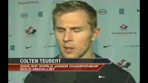 Colten Teubert Hit on Jordan Caron AT WJC