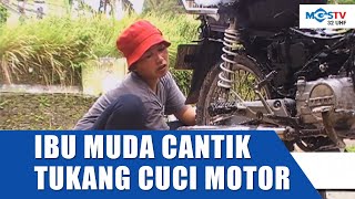 IBU MUDA CANTIK JADI TUKANG CUCI MOTOR