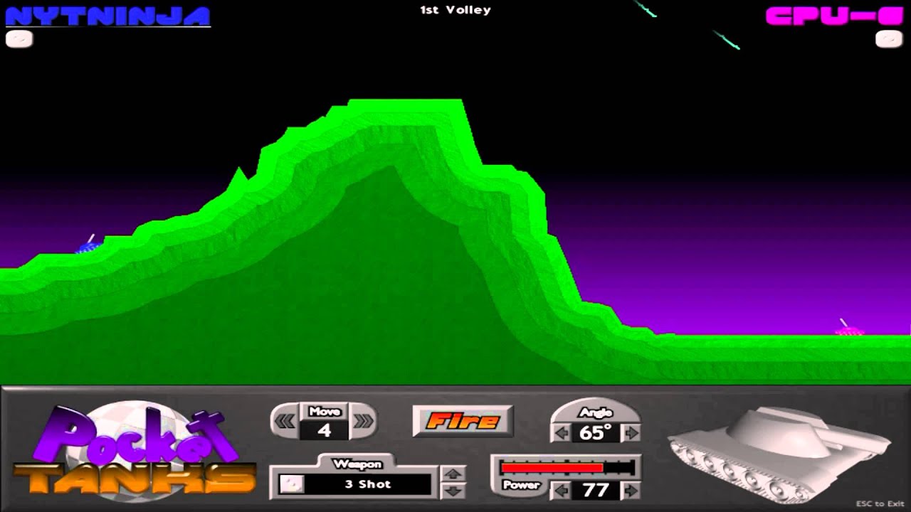 Pocket Tanks Gameplay (Difficulties 1-10) (PC)