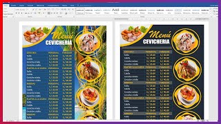 CARTA PARA CEVICHERIA MENU EN WORD