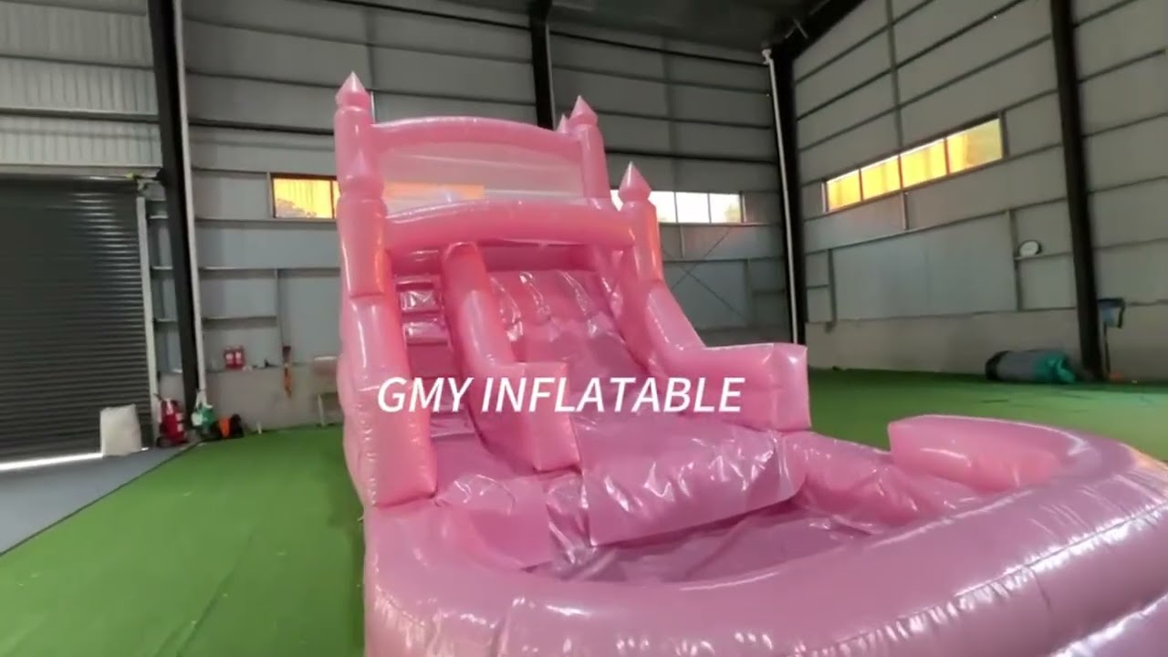 Backyard Kids Summer Party Bounce Waterslide Pink PVC Inflatable Outdoor GMY Inflatables