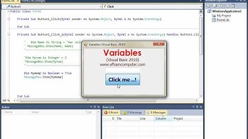 فهم المتغيرات Variables في لغة البرمجة VB.NET: أنواعها واستخدامها بكفاءة