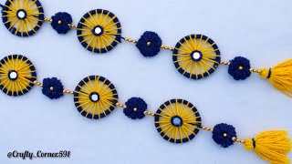 DIY Woolen Toran Making | Easy Side Door Hanging | Woolen Craft Ideas | Old Bangles Craft