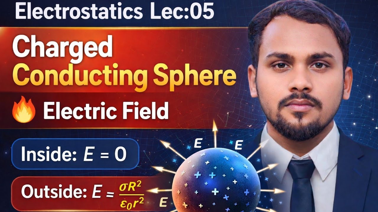 Electrostatics Lec:05 Charged Conducting Sphere Electric Field 🔥 ...