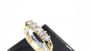 18ct Gold 5 Stone Half Eternity .50ct Size O 1/2 4.9g Ring - 0142023
