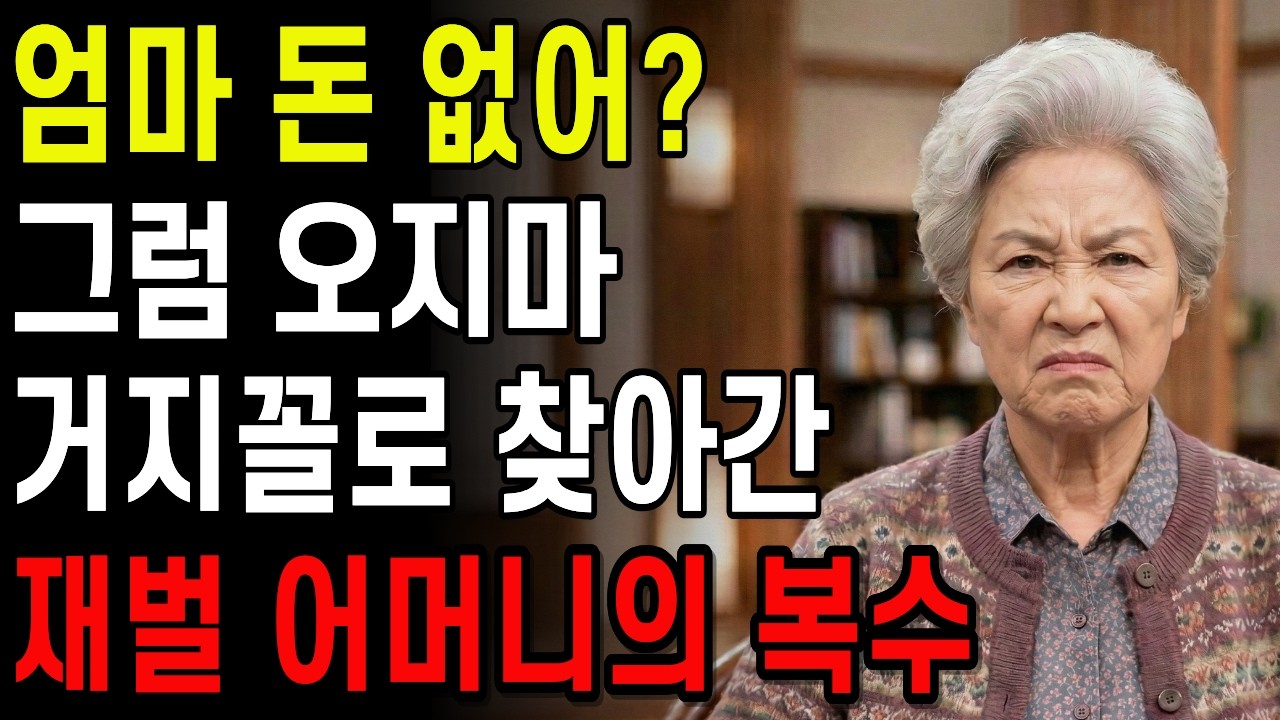 엄마 돈 없어? 그럼 오지마. 거지꼴로 찾아간 재벌 어머니의 충격적인 복수│고부갈등│오디오북│감동사연│오디오 드라마