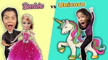 Cute UNICORN Vs Beautiful BARBIE Challenge | Barbie Vs Unicorn | Pari