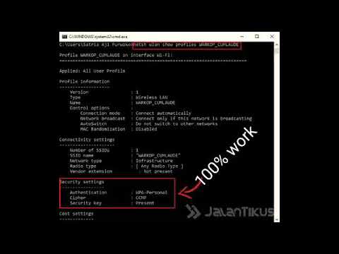 CMD: show wifi password | windows 10/8/7 / XP