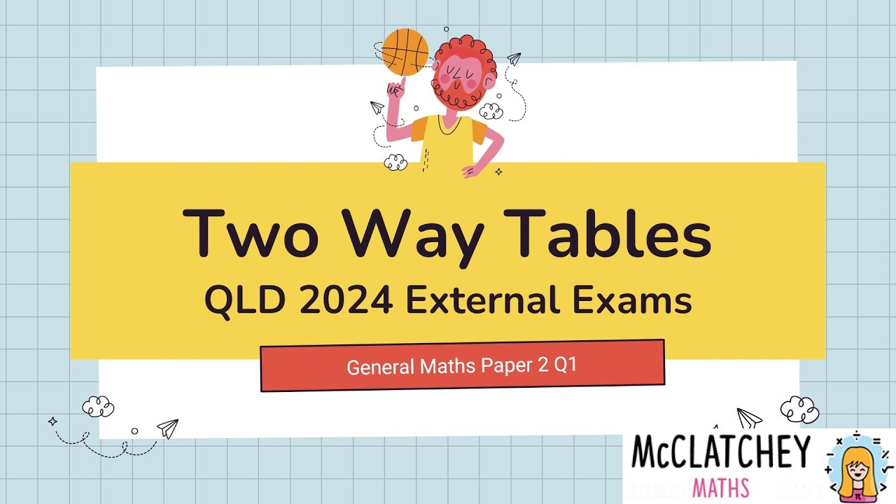 2024 External Exams QLD General Maths Paper 2 Q1: Two Way Tables