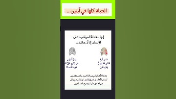 الحياة كلها في آيتين من القرآن الكريم #الحياة #ايات #القران_الكريم