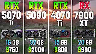 RTX 5070 Ti vs RTX 5090 vs RTX 4070 Ti vs RX 7900 XT | Test in 7 Games
