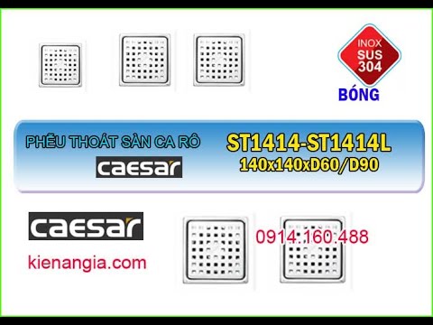 Video PHỄU THOÁT SÀN 140x140 ST1414,ST1414E CAESAR D60-90 - youtube