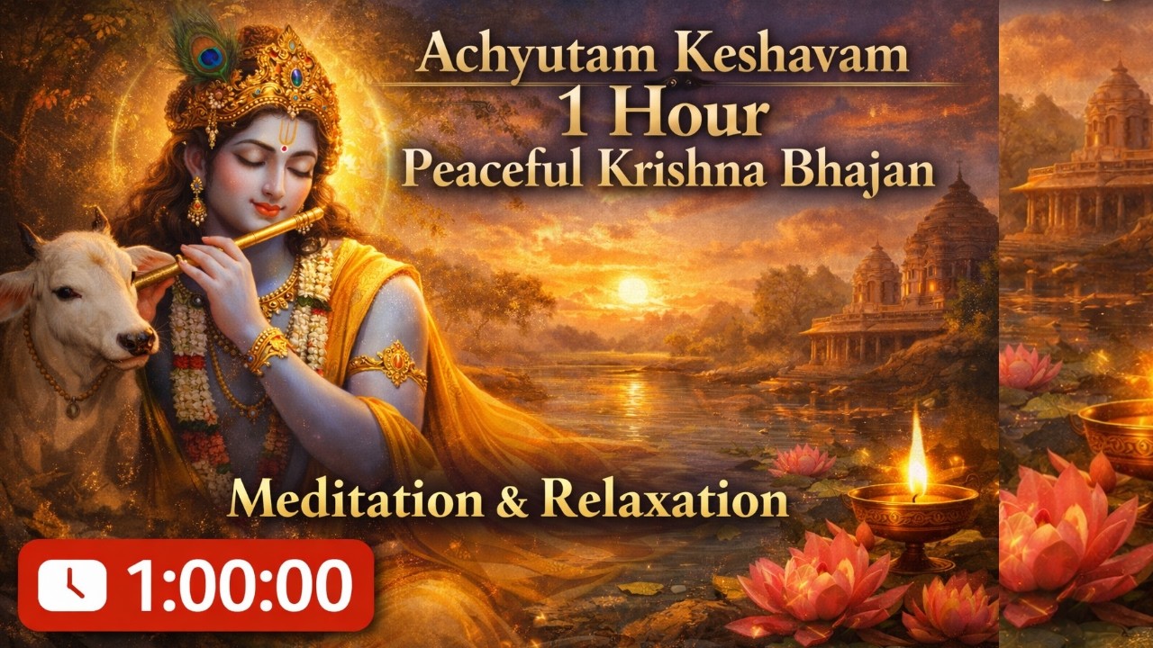 1 Hour Achyutam Keshavam Mahamantra | Soothing Krishna Bhajan for Deep Meditation