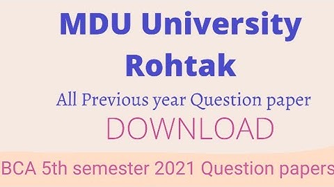 MDU || BCA 5th semester 2021 Question Papers ............