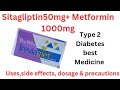 Sitagliptin+ Metformin tablet | Treviamet tablet 50/1000mg Uses in Urdu / Hindi