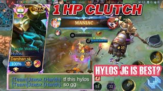 HYLOS 1 HP CLUTCH  SAVAGE MISSED?  My team was impressed, Hylos best gameplay 2024 | MOBILE LEGENDS✓