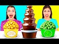 金持ちの女の子対貧乏人の女の子 チョコレートフォンデュチャレンジ | 面白い食べ物のレシピ Choco DO